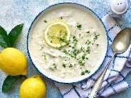 Рецепта Бърза гръцка лимонова пилешка супа с паста Орзо / Арпа фиде и спанак